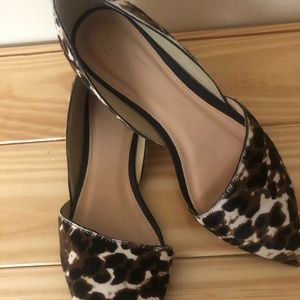 J Crew Zoe Leopard Calf flats size 9